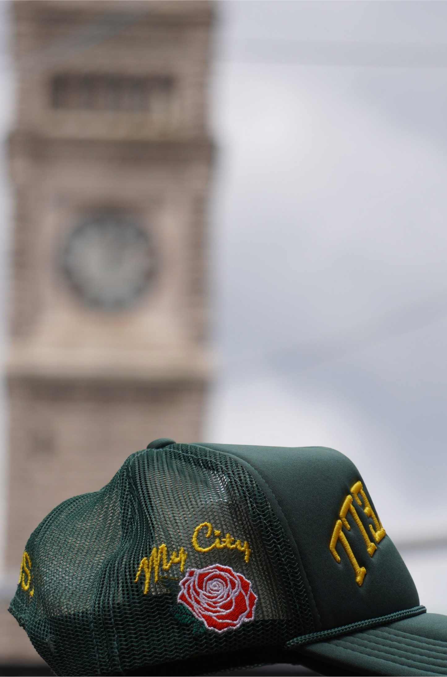 "LOWELL" Dark Green Foam Trucker Hat