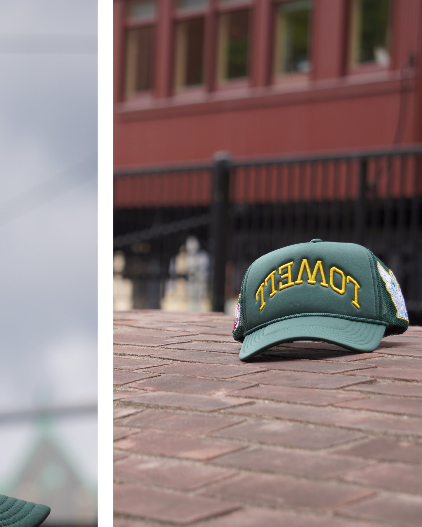 "LOWELL" Dark Green Foam Trucker Hat