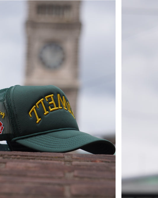 "LOWELL" Dark Green Foam Trucker Hat